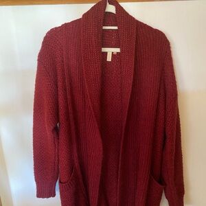 “Pilcro” deep dark red Anthropologie cardigan XS
